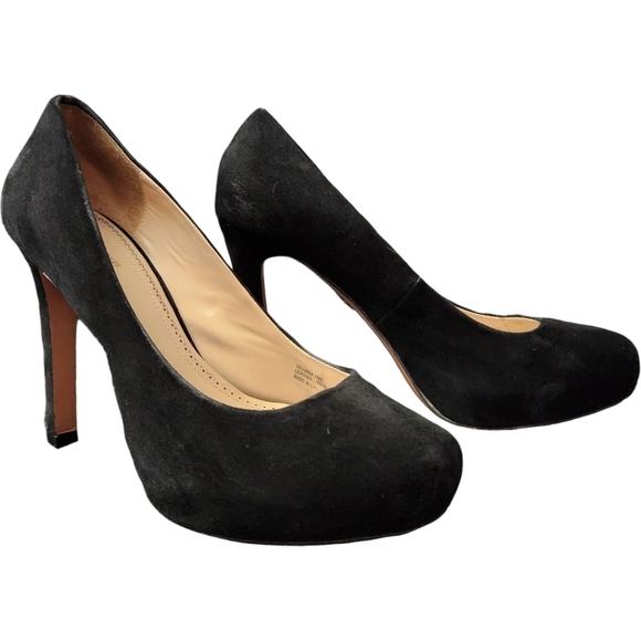 Pour La Victoire Black Suede Platform Heels Size 10 - Picture 4 of 7